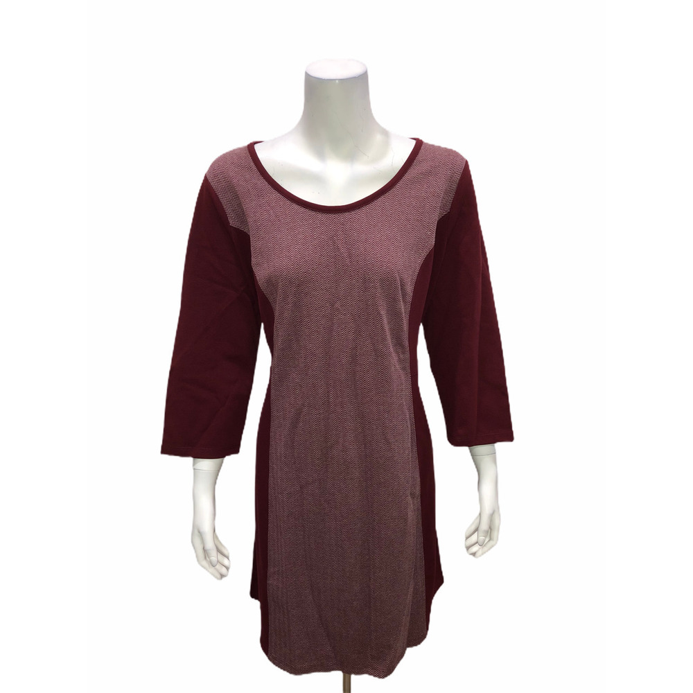 Liz Claiborne New York Women's Petite Herringbone Knit Dress Merlot PXL Size
